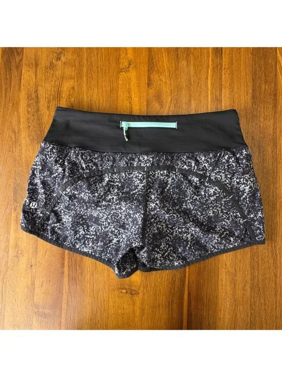 LULULEMON Run Times Shorts Womens 6 Black 4" Athletic Running Gym Speed Short - Picture 2 of 9